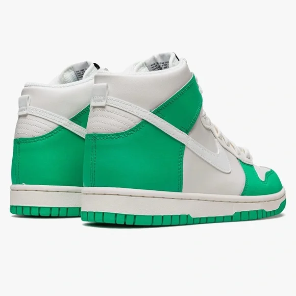NIKE DUNK HIGH RETRO Size 5 Y Green and White High-Top Sneakers - Picture 3 of 5